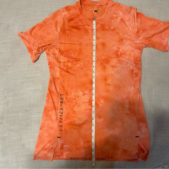 Men’s Lululemon Orange Always Agile Short-Sleeve Shirt - Picture 12 of 14